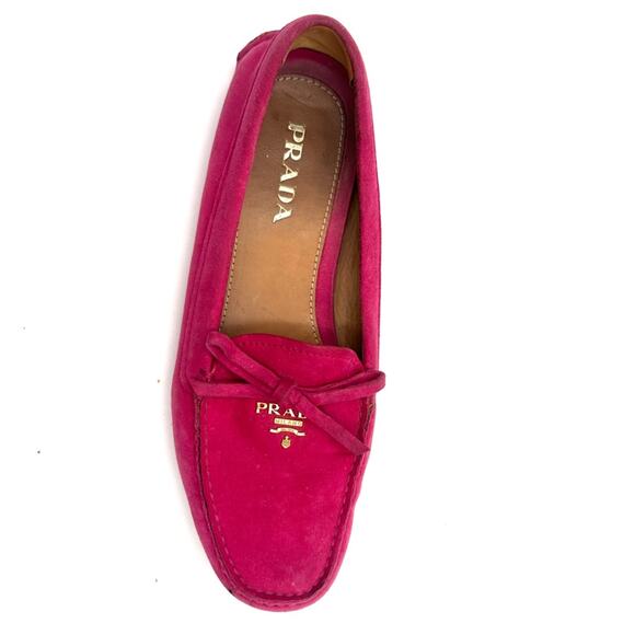 PRADA flats - Fuchsia Hot Pink #barbiecore suede flats - SIZE 37.5 EUC / 7 US - Picture 3 of 14